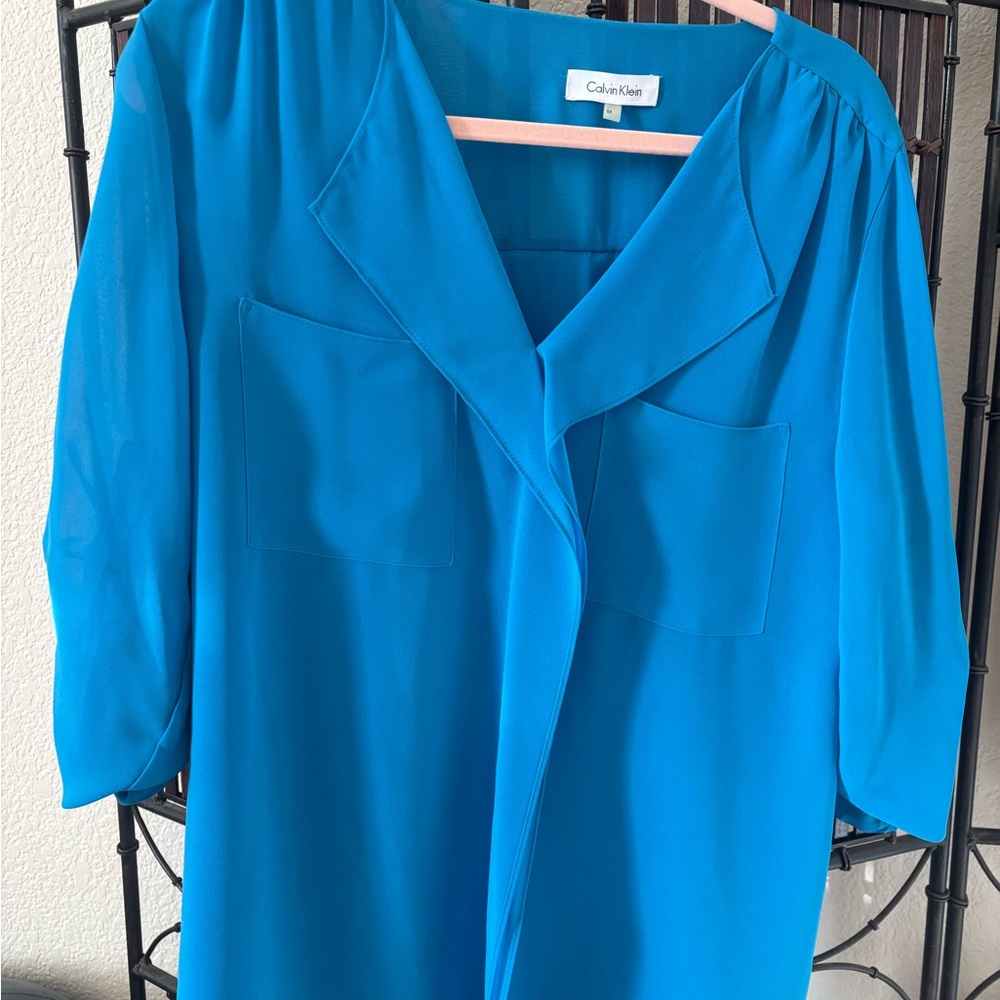 Calvin Klein Azure Blue Women's Blouse